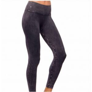 NUX Black Mesa Mineral Wash Seamless Yoga Mod Compression Leggings Sz S NWOT